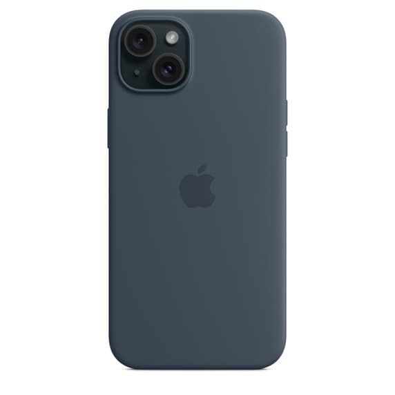 Apple iPhone 15 Plus, MagSafe -silikonikuori, Myrskynsininen – Apple