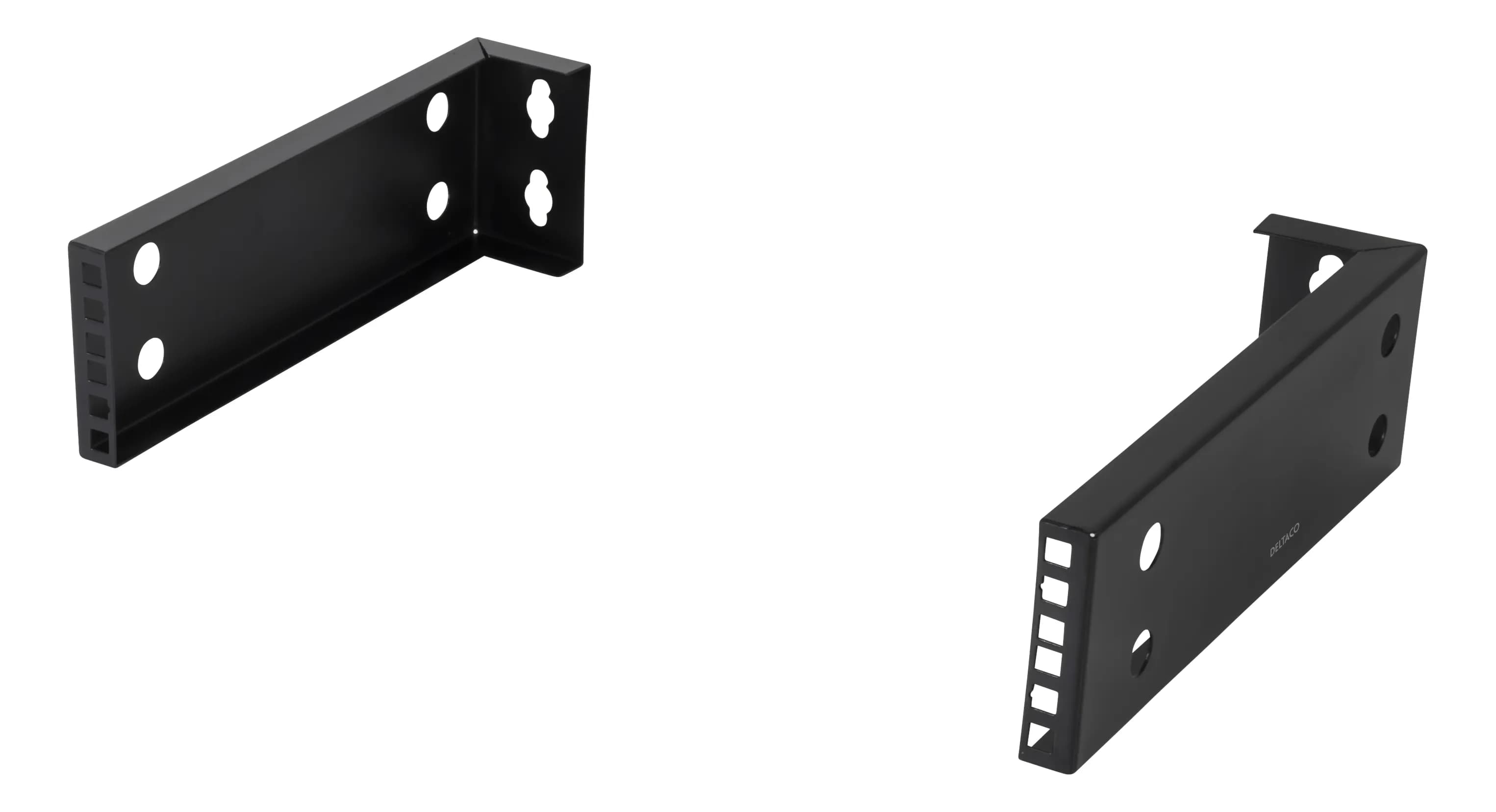 DELTACO 10-19 väggstativ med justerbar bredd, 2U, 15kg last