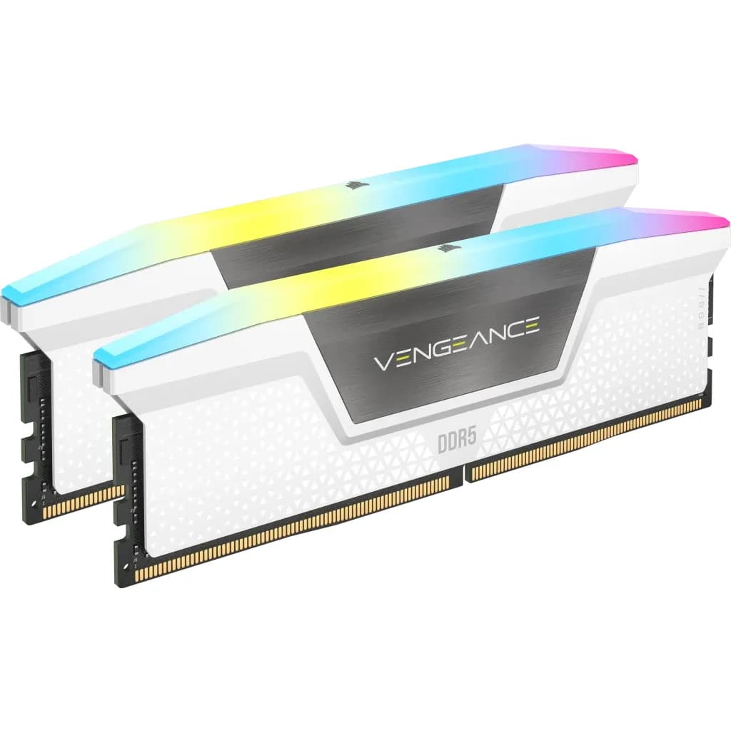 Corsair VENGEANCE RGB 64 Gt (2 x 32 Gt) DDR5 6400 MHz, CL32 -muisti, valkoinen (XMP)