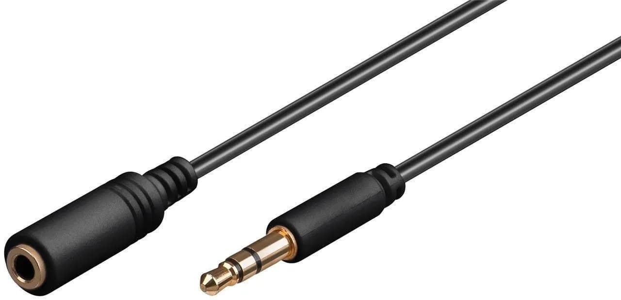 MicroConnect AUDLG5G 3,5 mm audio -jatkokaapeli, 5 m, musta