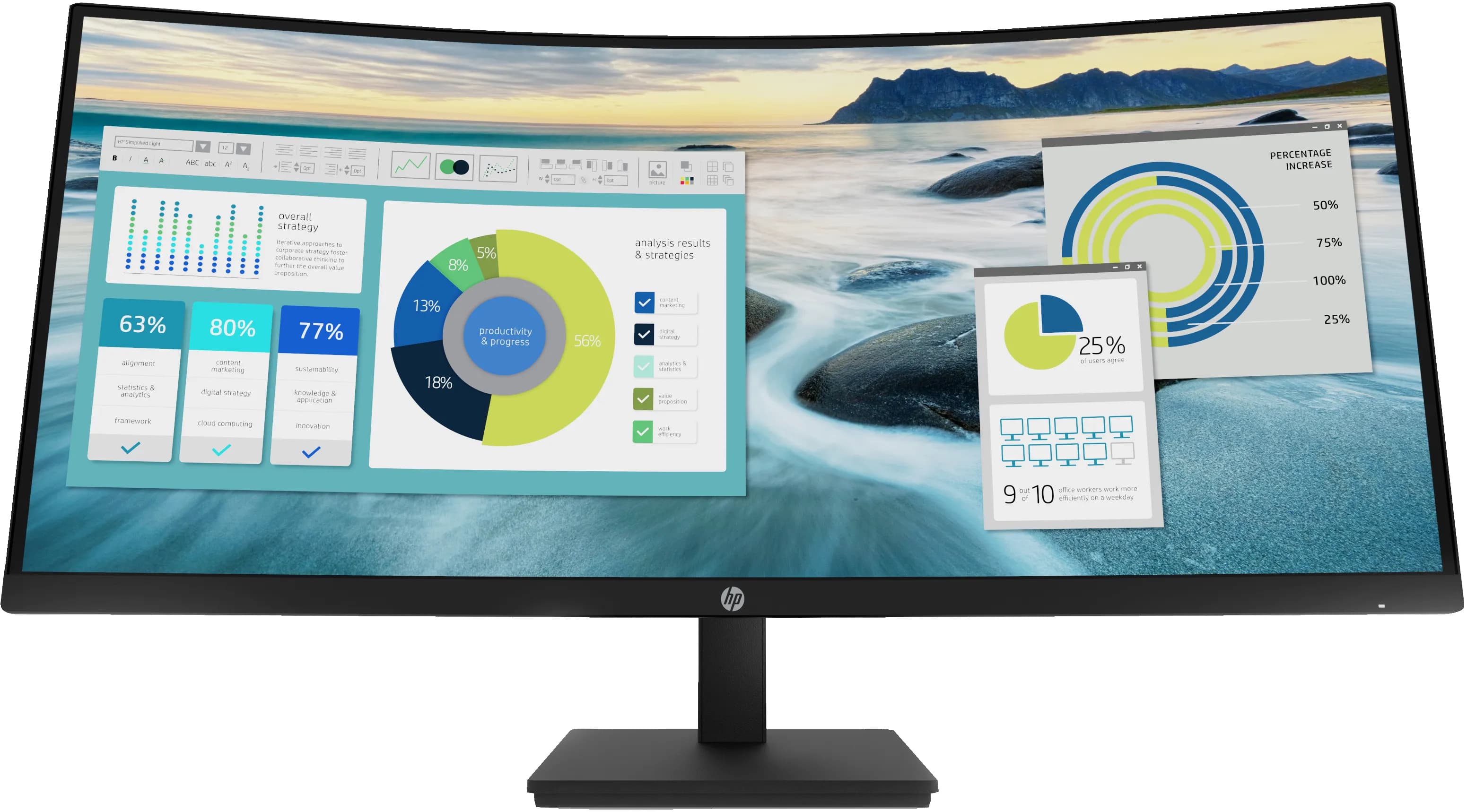 HP P34hc G4 34" WQHD, VA -kaareva näyttö, USB-C hub – HP INC