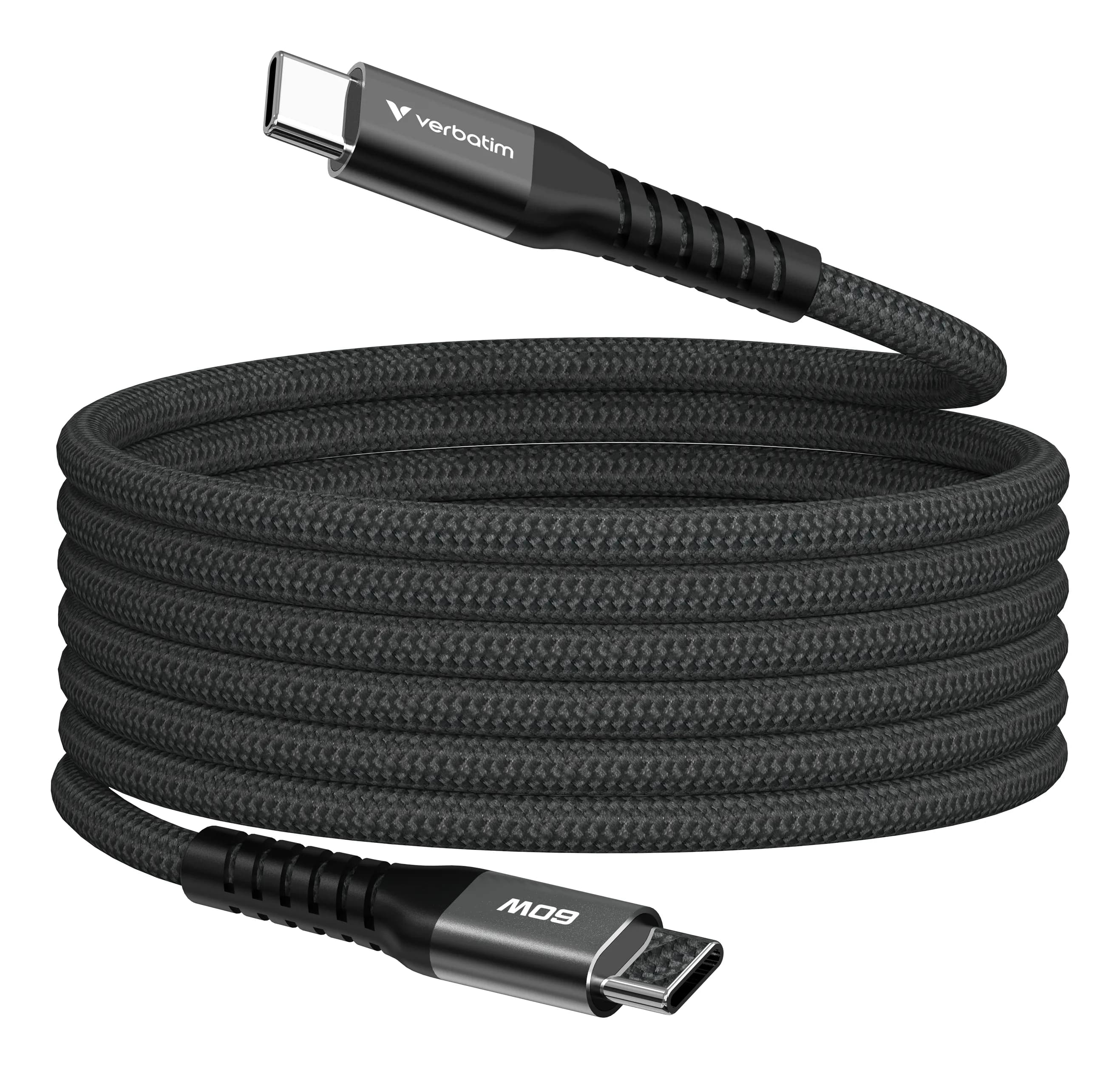 Verbatim Sync & Charge Magnetic USB-C -kaapeli, 60 W, 1,2 m, musta
