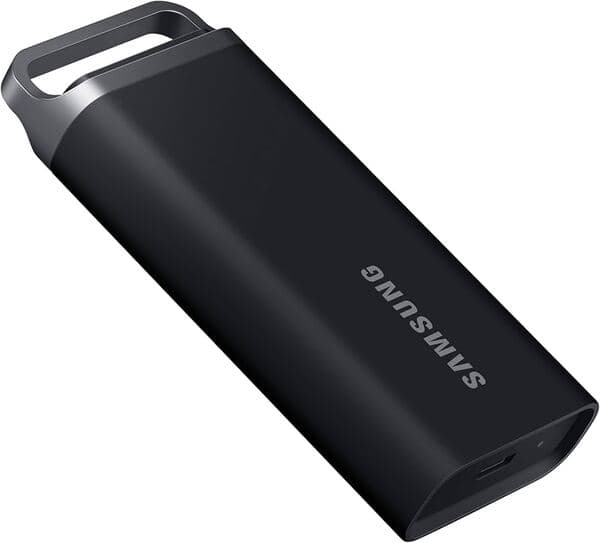 Samsung T5 EVO 8 Tt USB 3.2 Gen 1 (USB-C) -ulkoinen SSD, kannettava, laitteistosalaus, salasanasuojaus, iskunkestävä, pelikäyttöön, musta – Samsung