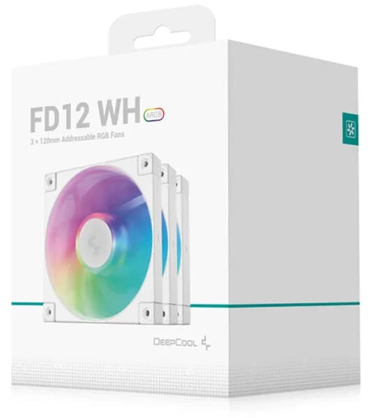 DeepCool FD12 ARGB valkoinen 120 mm -kotelotuuletin, 3-pack