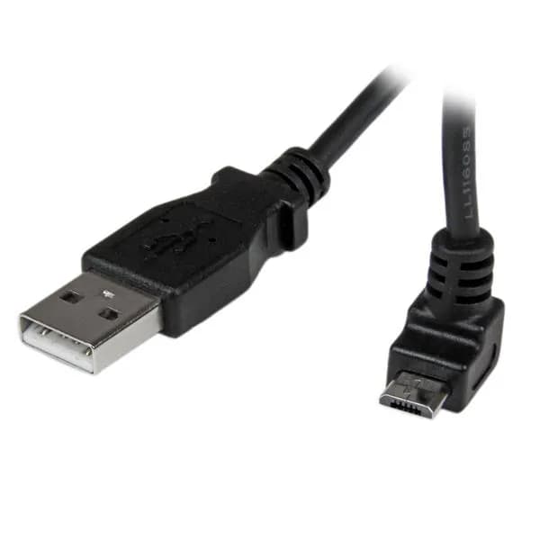StarTech.com USB-A – Up Angle Micro-B -kaapeli, 2 m, musta