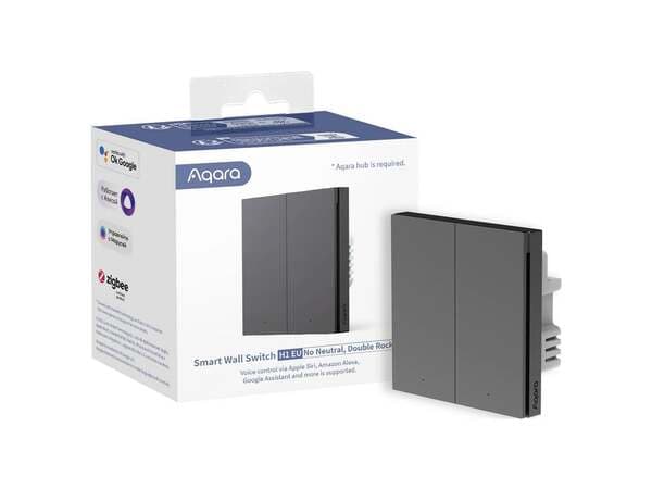 Aqara Smart Wall Switch H1 - Grey No neutral, Double rocker, Zigbee – Aqara