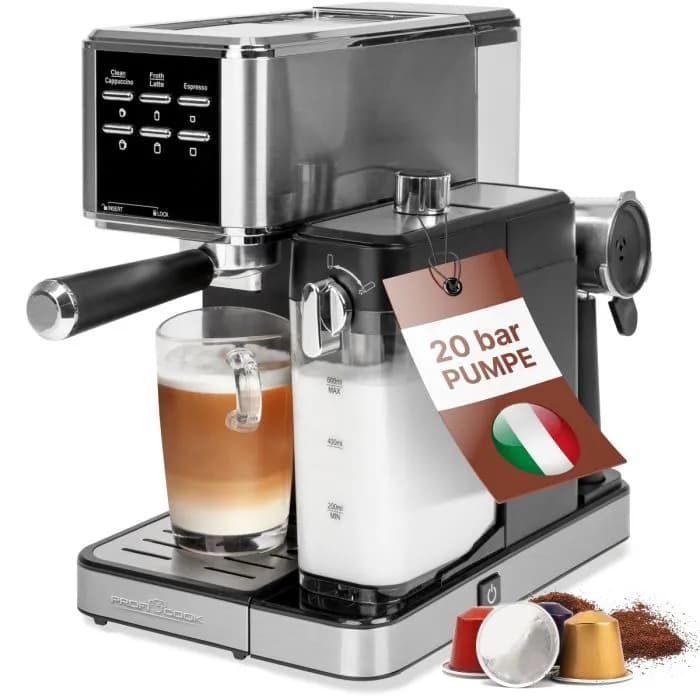 ProfiCook PC-ES-KA 1266 -kapseliespressokone, ruostumaton teräs