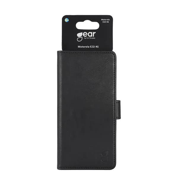 GEAR Wallet, Moto E22i -lompakkokotelo, Musta – Gear