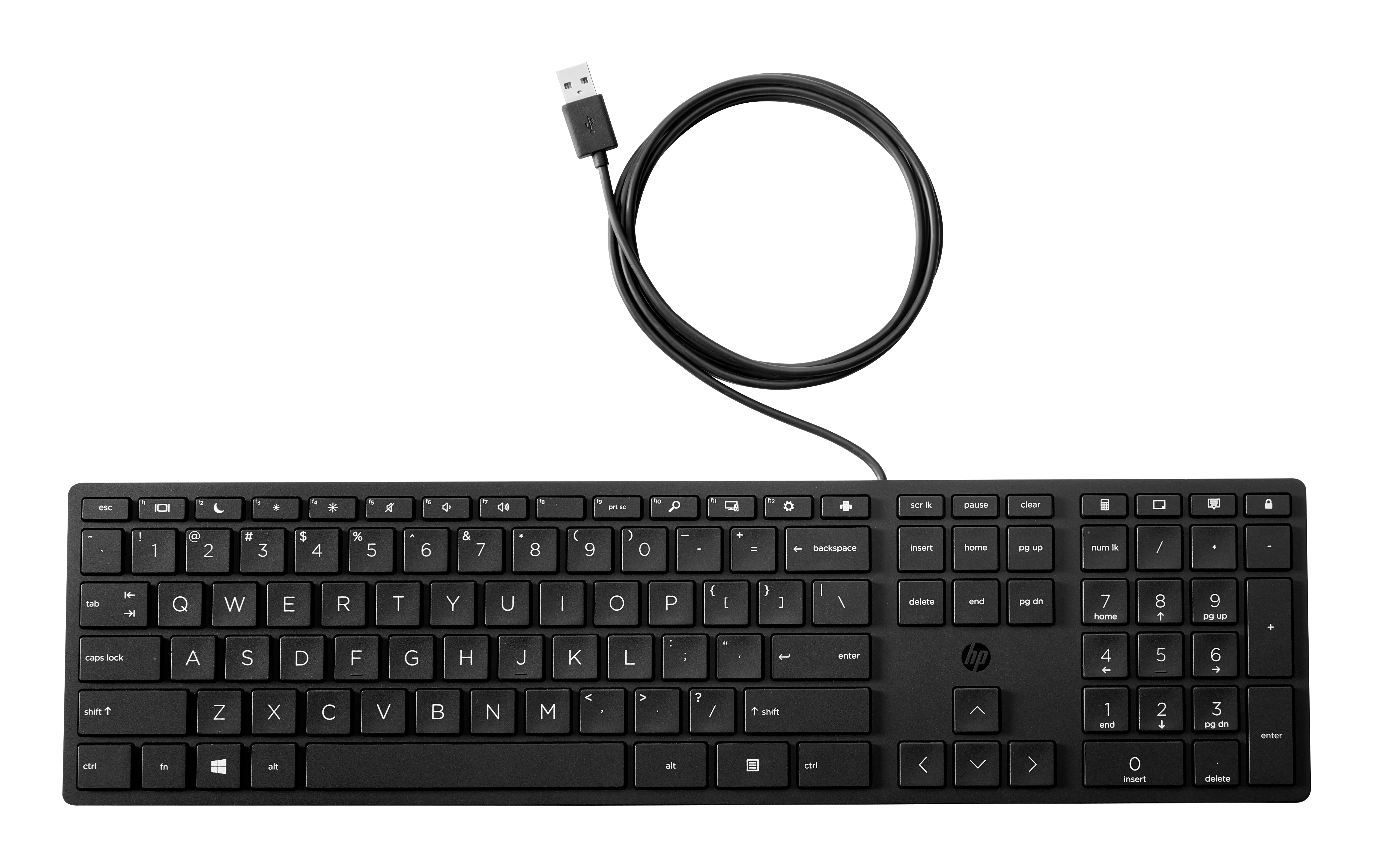 HP Wired Desktop 320K -ergonominen näppäimistö, musta – HP INC