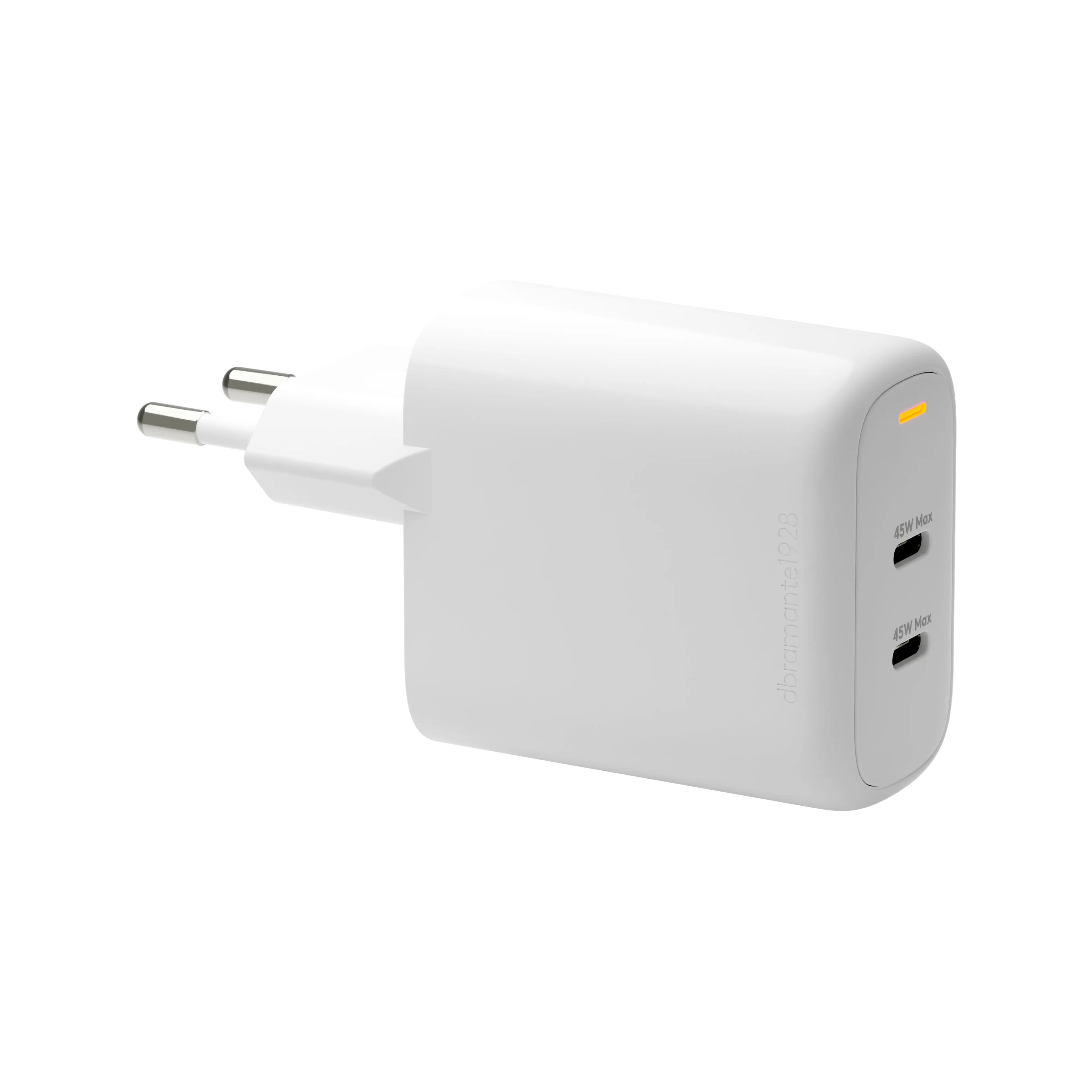 Re-charge - EU Wall Charger - 2x USB-C 45W, White – DBRAMANTE
