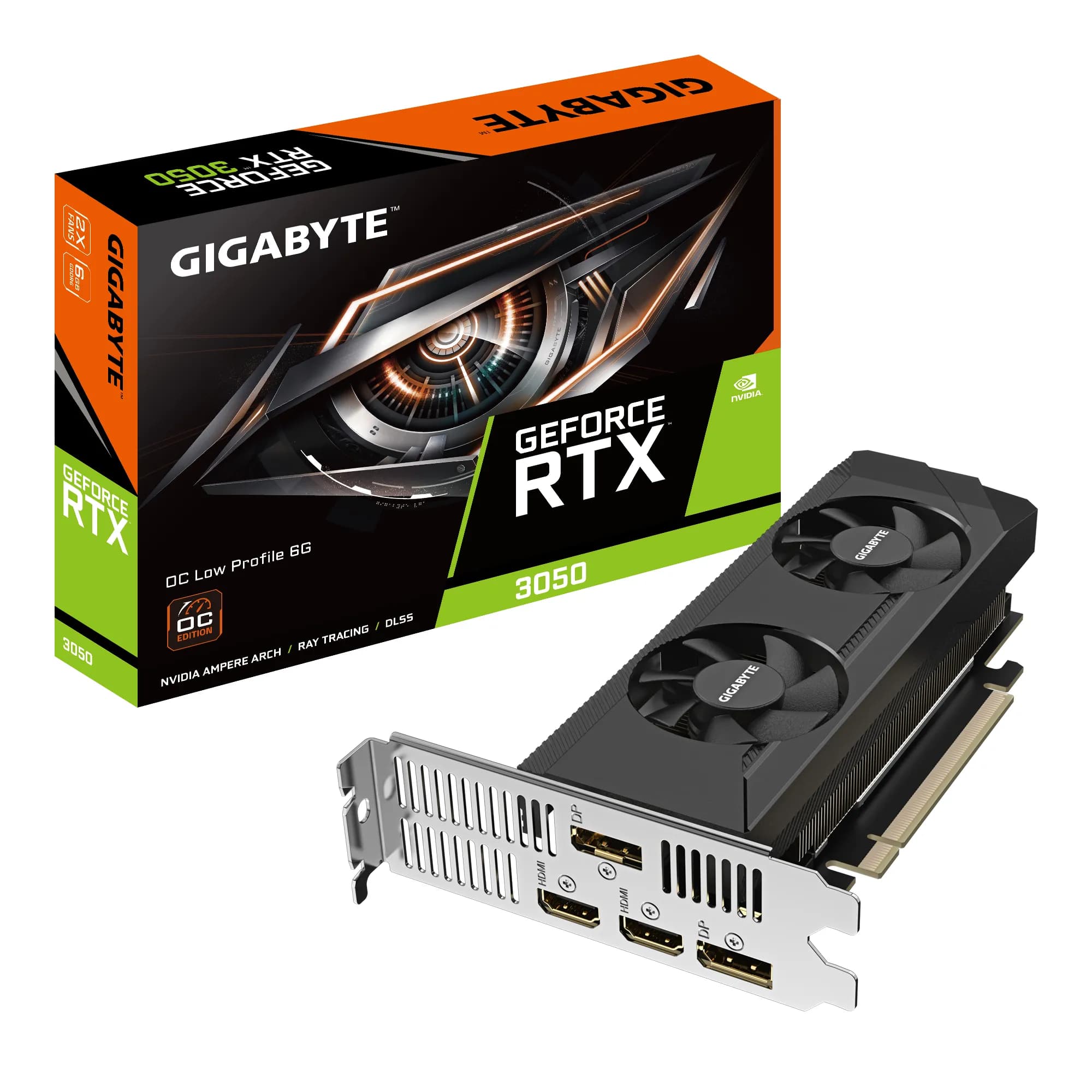 Gigabyte GeForce RTX 3050 Low Profile 6 Gt OC -näytönohjain – Gigabyte