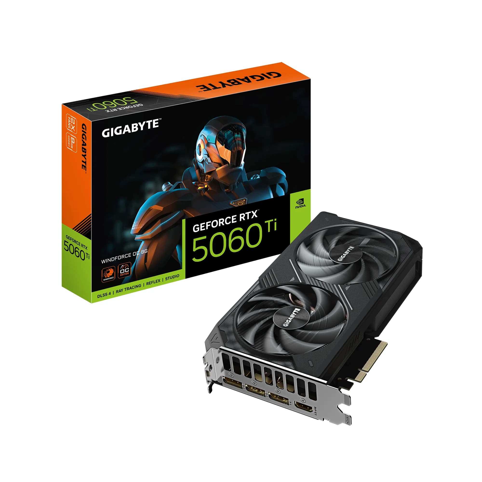 Gigabyte GeForce RTX 5060 Ti Windforce OC 8 Gt -näytönohjain – Gigabyte