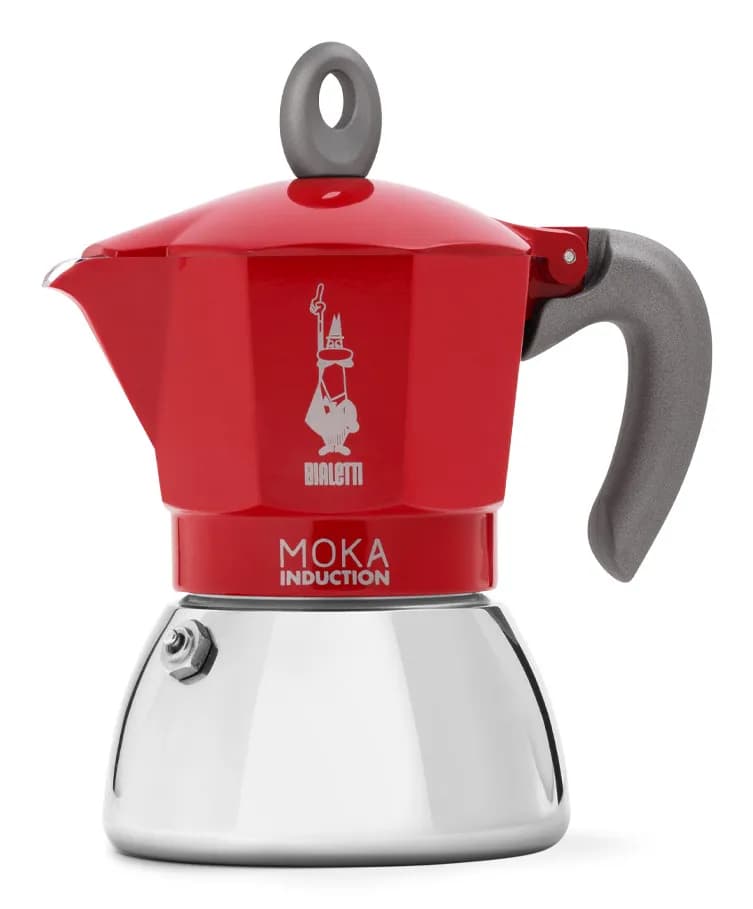 Bialetti Moka Induction -espressokeitin, punainen, 6 kuppia – Bialetti
