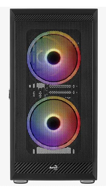 Aerocool Graphite G-BK-v2 -miditornikotelo ikkunalla ja RGB-valaistuksella, musta