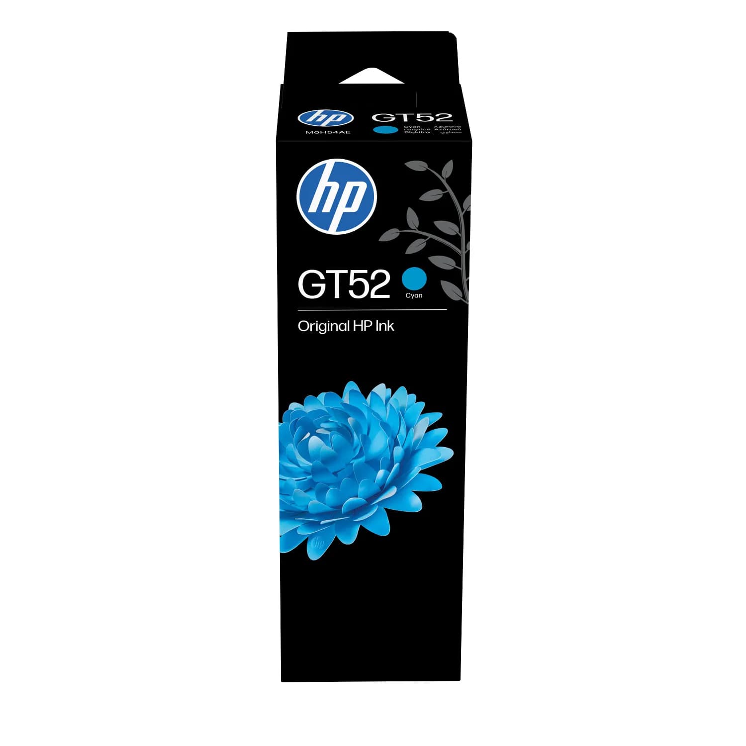 HP GT52-mustepullo, 70 ml, syaani