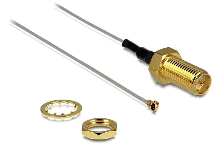 Delock Antenna Cable RP-SMA jack bulkhead to MHF® 4 plug 0.81 20 cm th