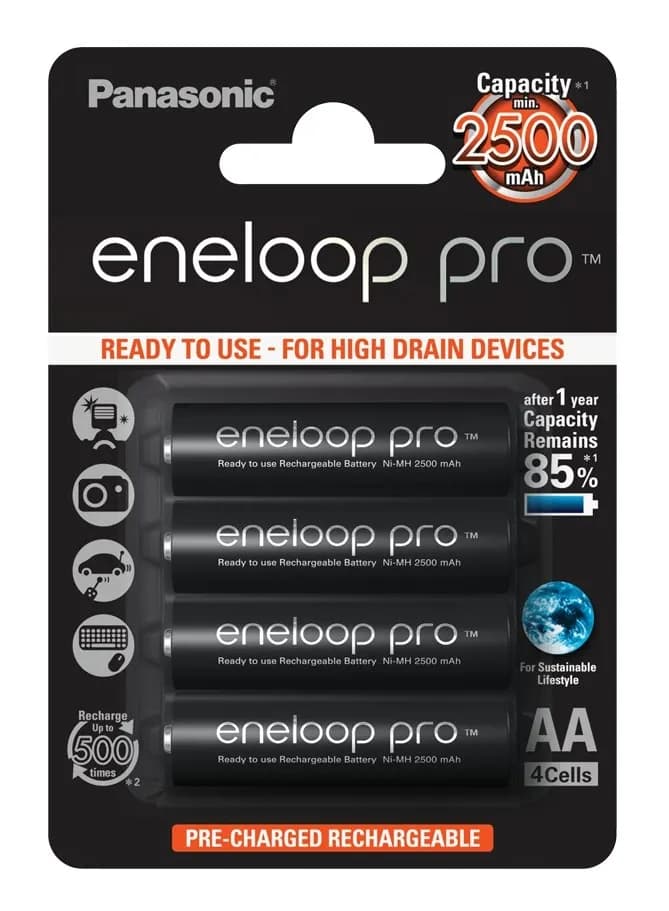 Panasonic Eneloop pro AA-akku 2500mAh 4kpl/pkt