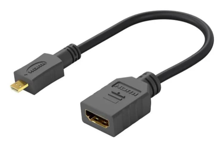 MicroConnect HDMI to micro HDMI adapter -adapteri, Musta – Microconnect
