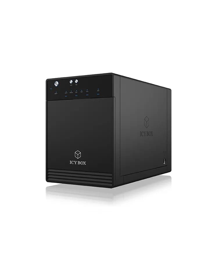 ICYBOX Externt HDD/SDD-kabinett, 4x 2,5"/3,5" platser, USB-C, USB 3.1, – ICYBOX