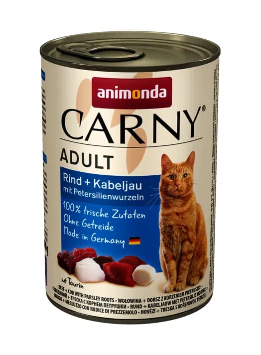Animonda Carny Adult Beef with Cod and Parsley Roots, Kissan märkäruoka, 400 g – Animonda
