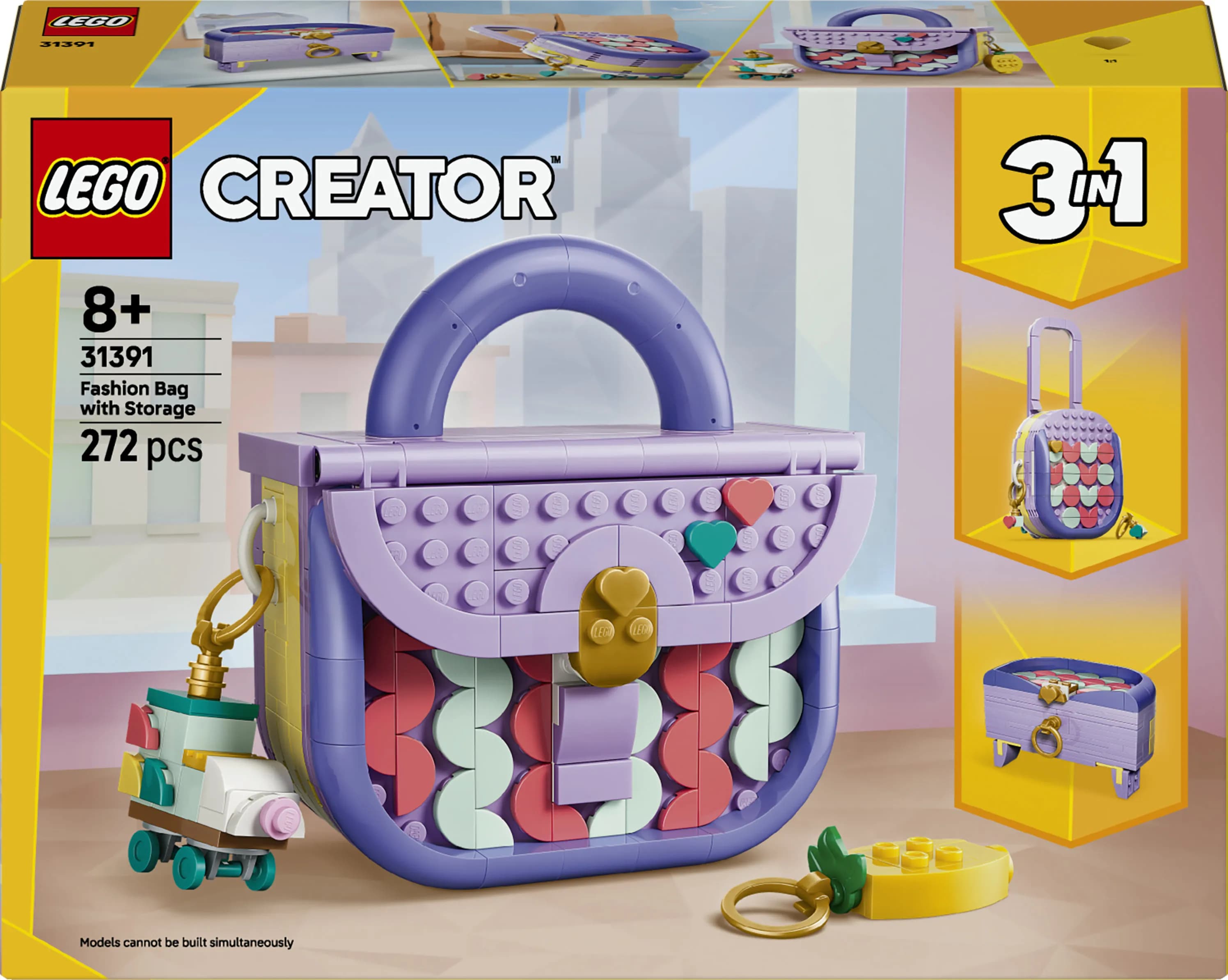 LEGO Creator 3-in-1 Taiteellinen muotilaukku ja säilytyslaatikko 31391