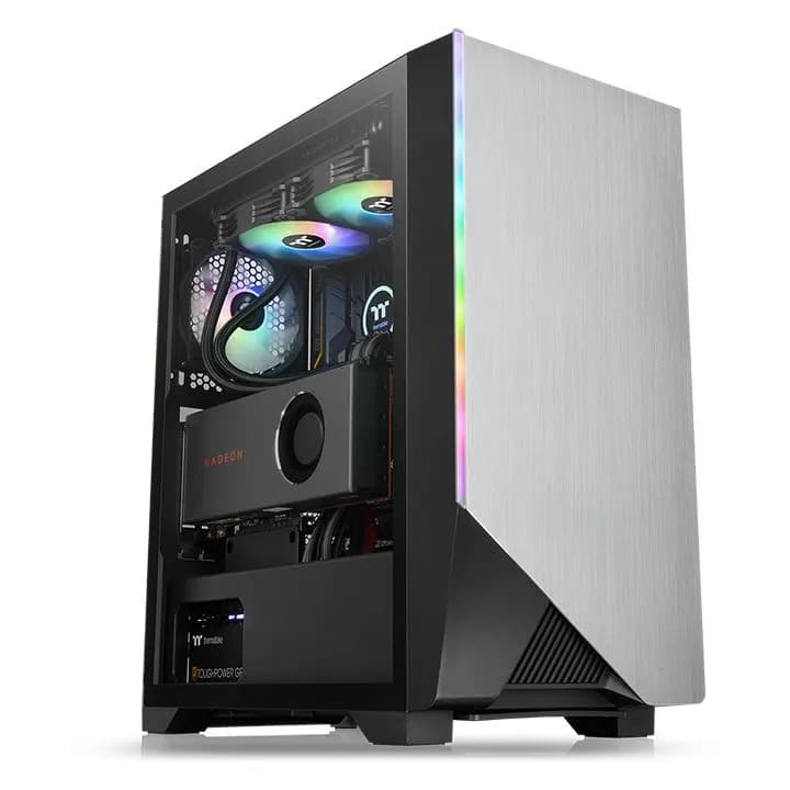 Thermaltake H550 TG ARGB -miditornikotelo ikkunalla ja RGB-valaistuksella, musta/harmaa