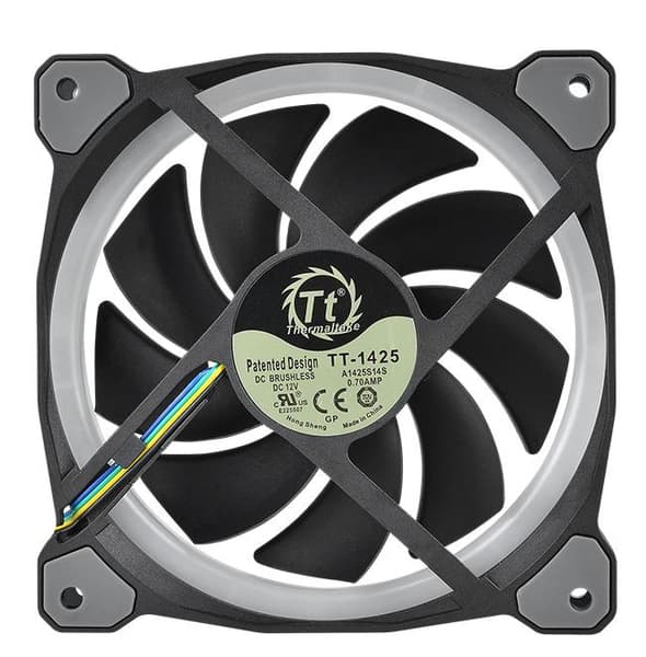 Thermaltake Riing Plus 14, 140 mm, PWM, hydraulinen laakeri, RGB -tuuletinsarja, 3 kpl, harmaa