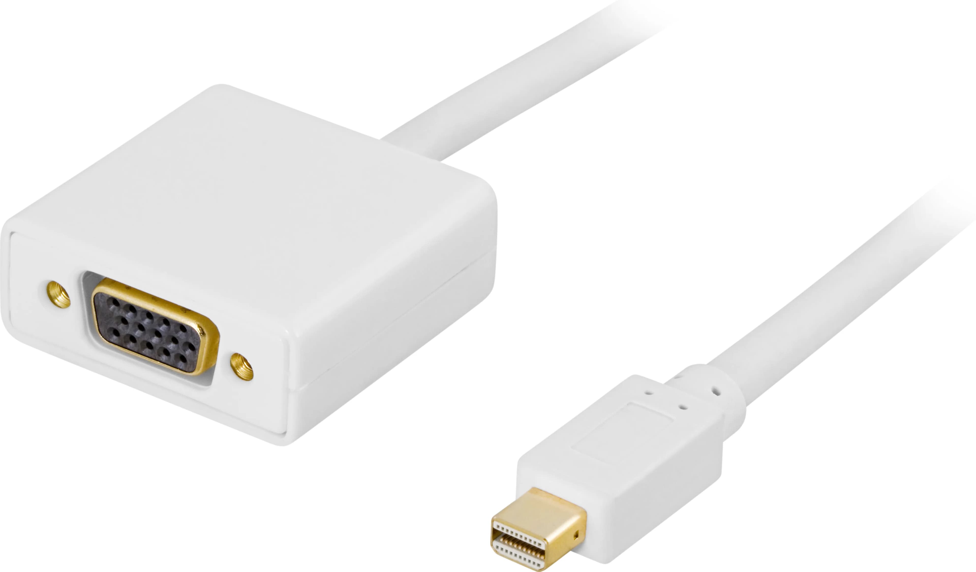 Deltaco Mini DisplayPort – VGA -adapterikaapeli, 1 m, valkoinen – Deltaco