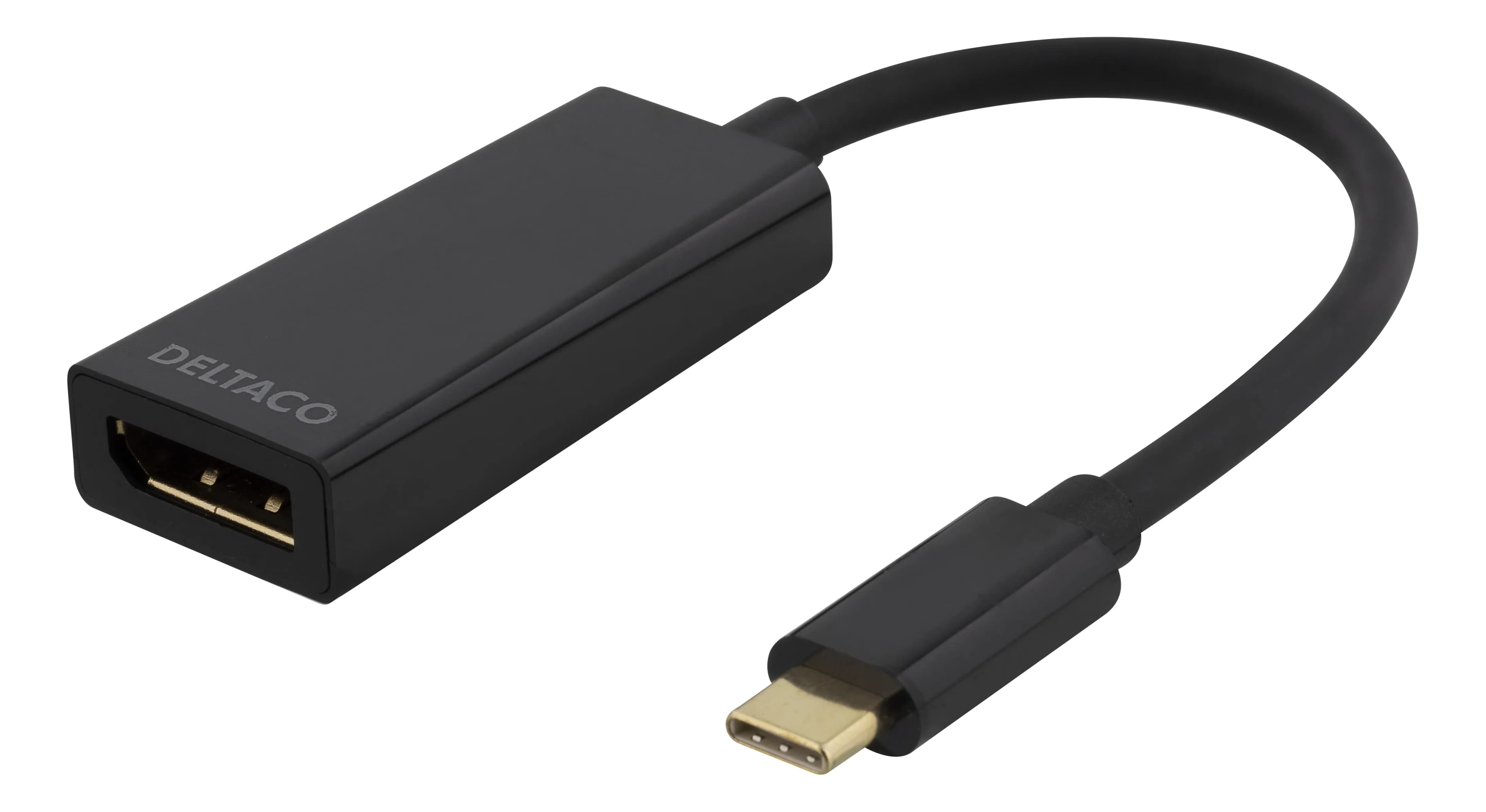 DELTACO USB 3.1 -> DisplayPort adapteri, USB typ C - DP naaras , musta