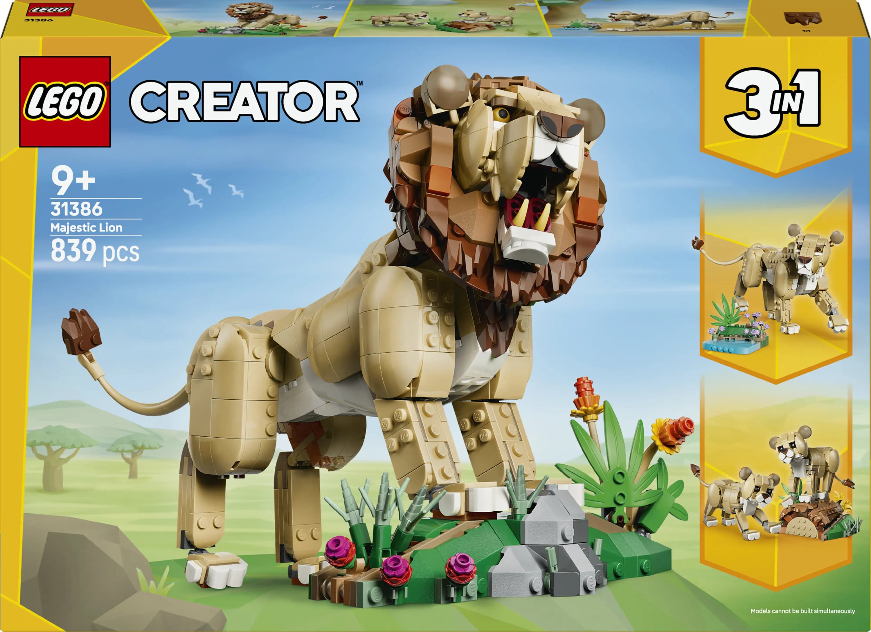 LEGO Creator 3-in-1 Villieläimet: uljas leijona 31386