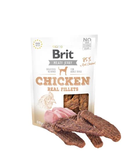 Brit Meat Jerky Snack Chicken Fillets, Adult, Gluteeniton, 80 g