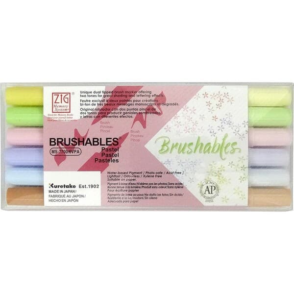 ZIG Brushables MS-7700 6-set PASTEL – ZIG