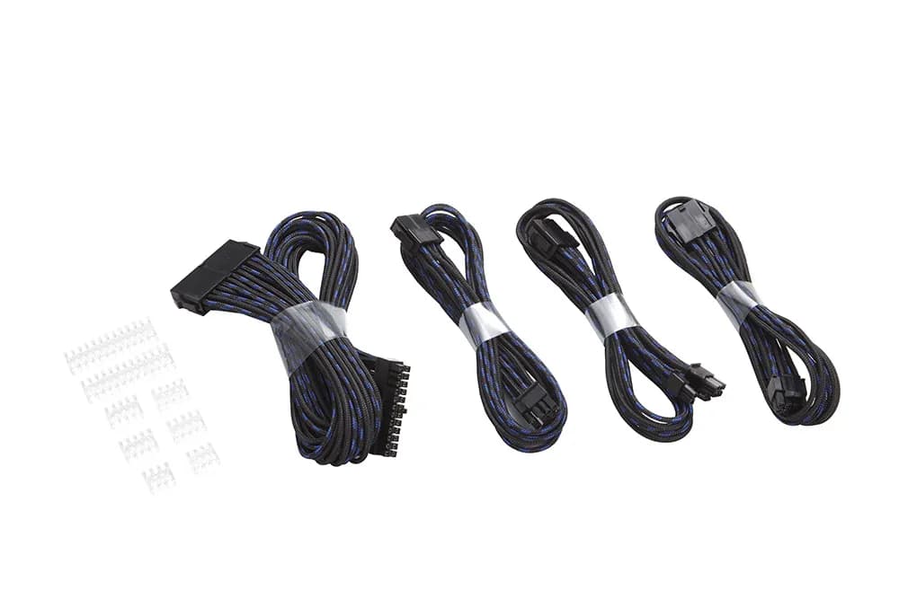 Phanteks Extension Cable Combo Pack_24P/8P/8V/8V. 500mm Length. S Black/Blue – Phanteks
