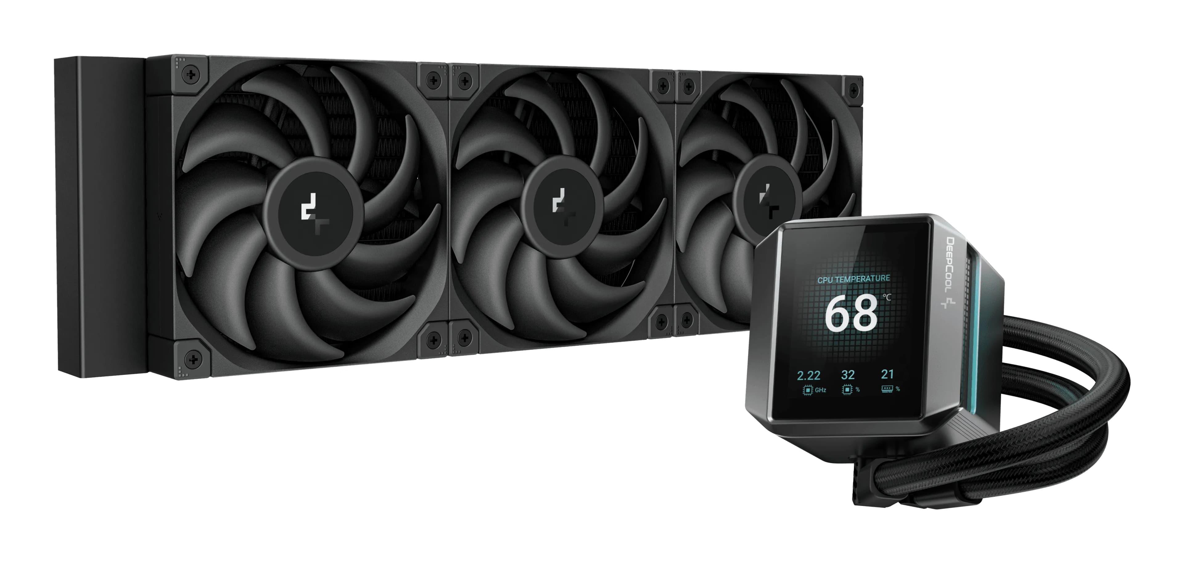 DeepCool Mystique LCD 360 360mm ARGB -nestejäähdytin, musta