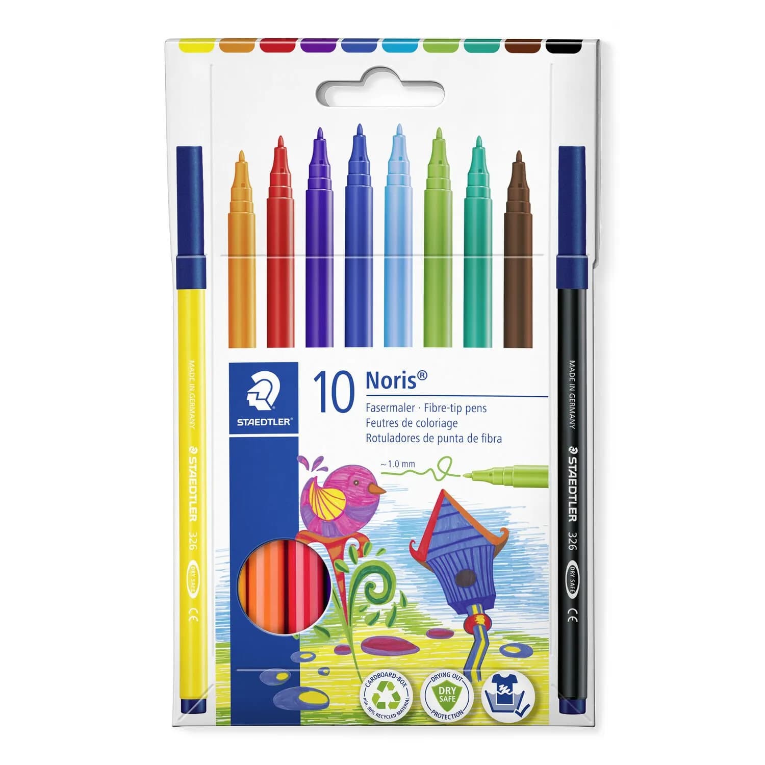 Staedtler Fibre-tip pens Noris wallet -kuitukärkikynät, 10 kpl – STAEDTLER