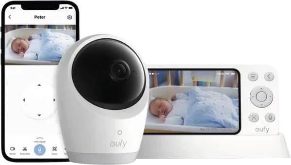Anker Eufy E21 -itkuhälytin, musta, valkoinen, 4K, telakointiasema, kameravarsi – Anker