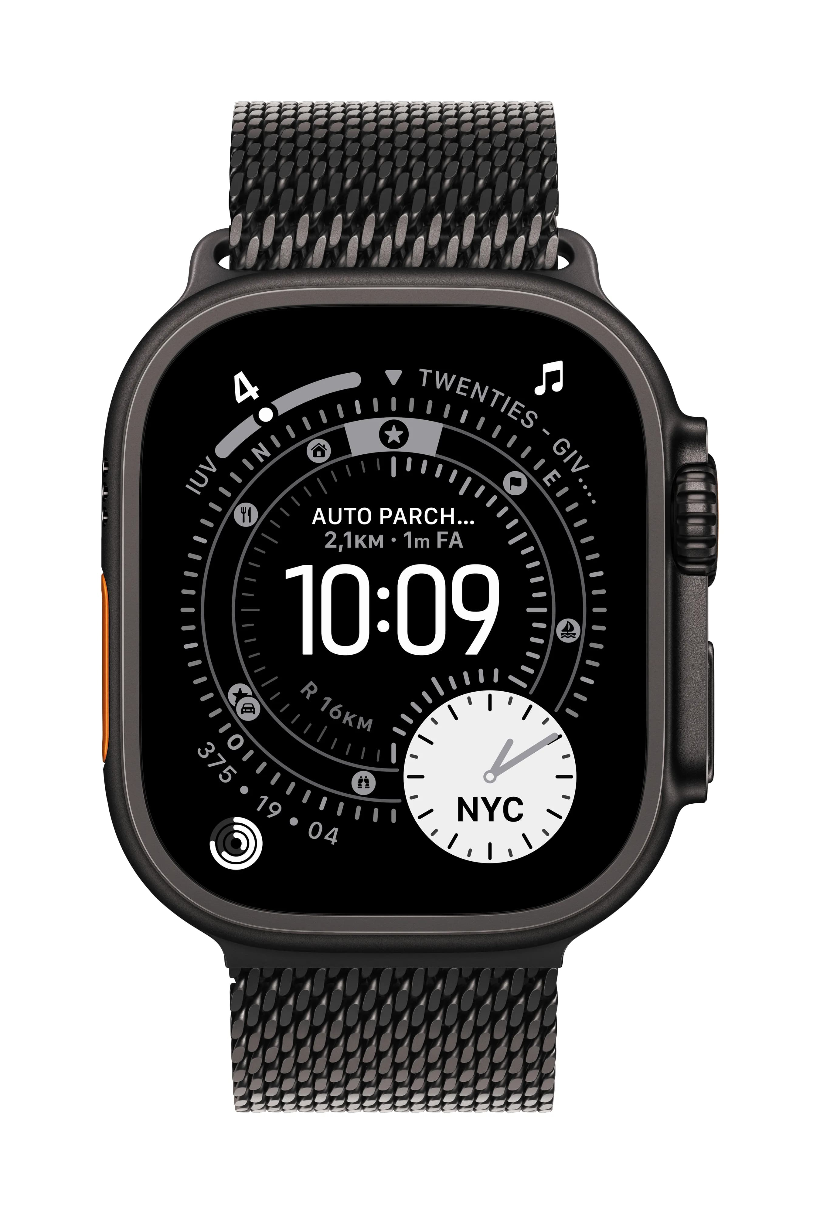 Apple Watch 49 mm -milanolaisranneke, pieni, Black Titanium Finish – Apple