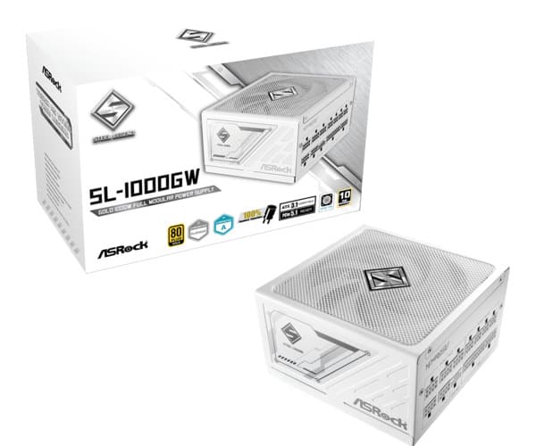 ASRock Steel Legend SL-1000GW 1000W -virtalähde, 80 Plus Gold – ASRock