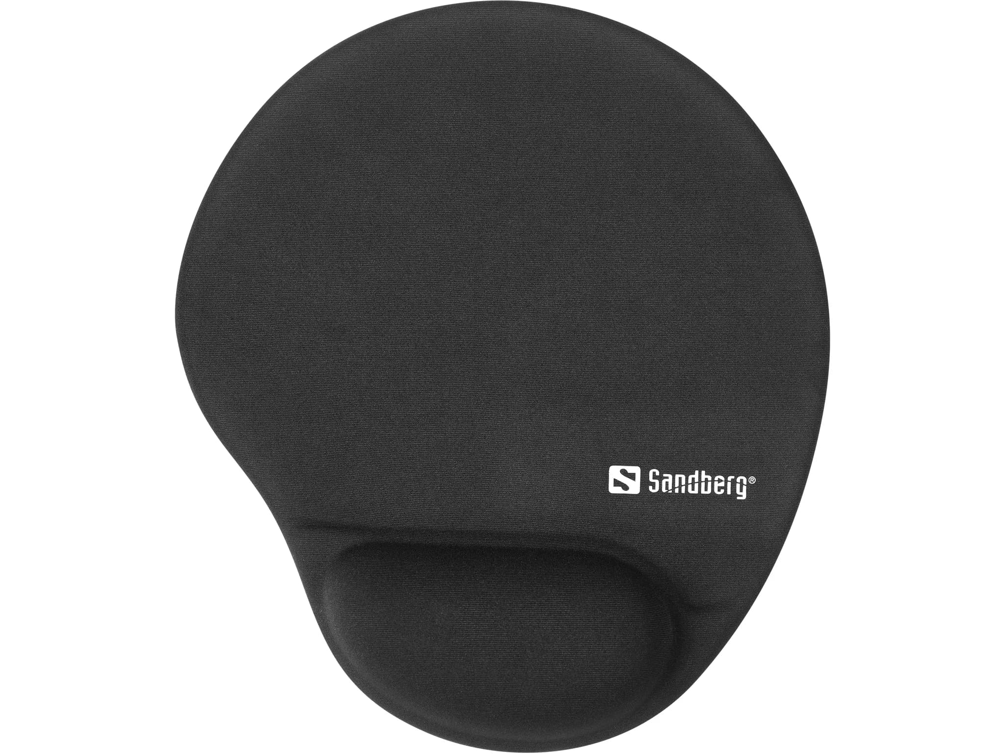 Sandberg Memory Foam Round -hiirimatto rannetuella, 215x250 mm, musta