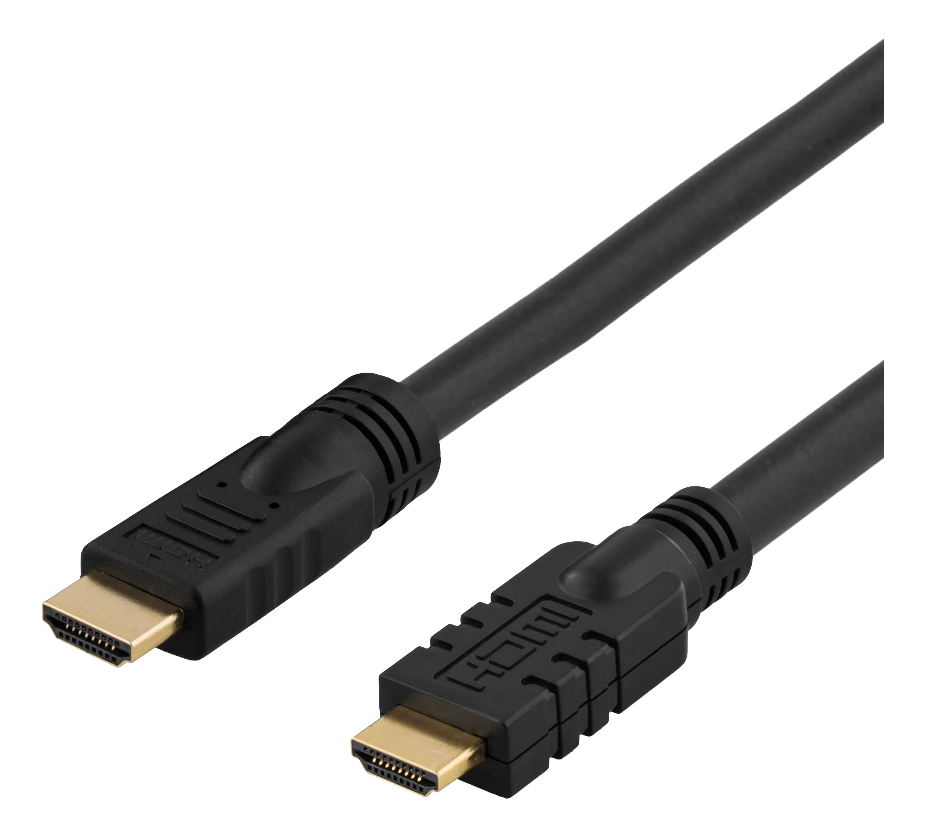 DELTACO HDMI-1150 Active HDMI 1.4 -kaapeli, jossa Ethernet, 15 m, musta – Deltaco