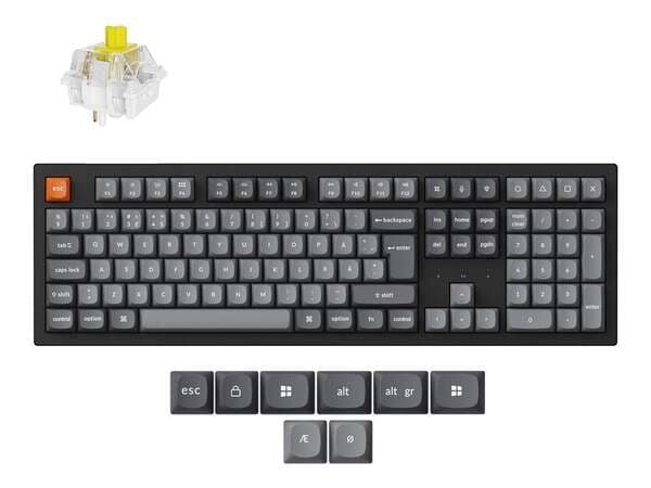 Keychron K10 Max -langaton mekaaninen pelinäppäimistö, Super Banana, musta/valkoinen – Keychron
