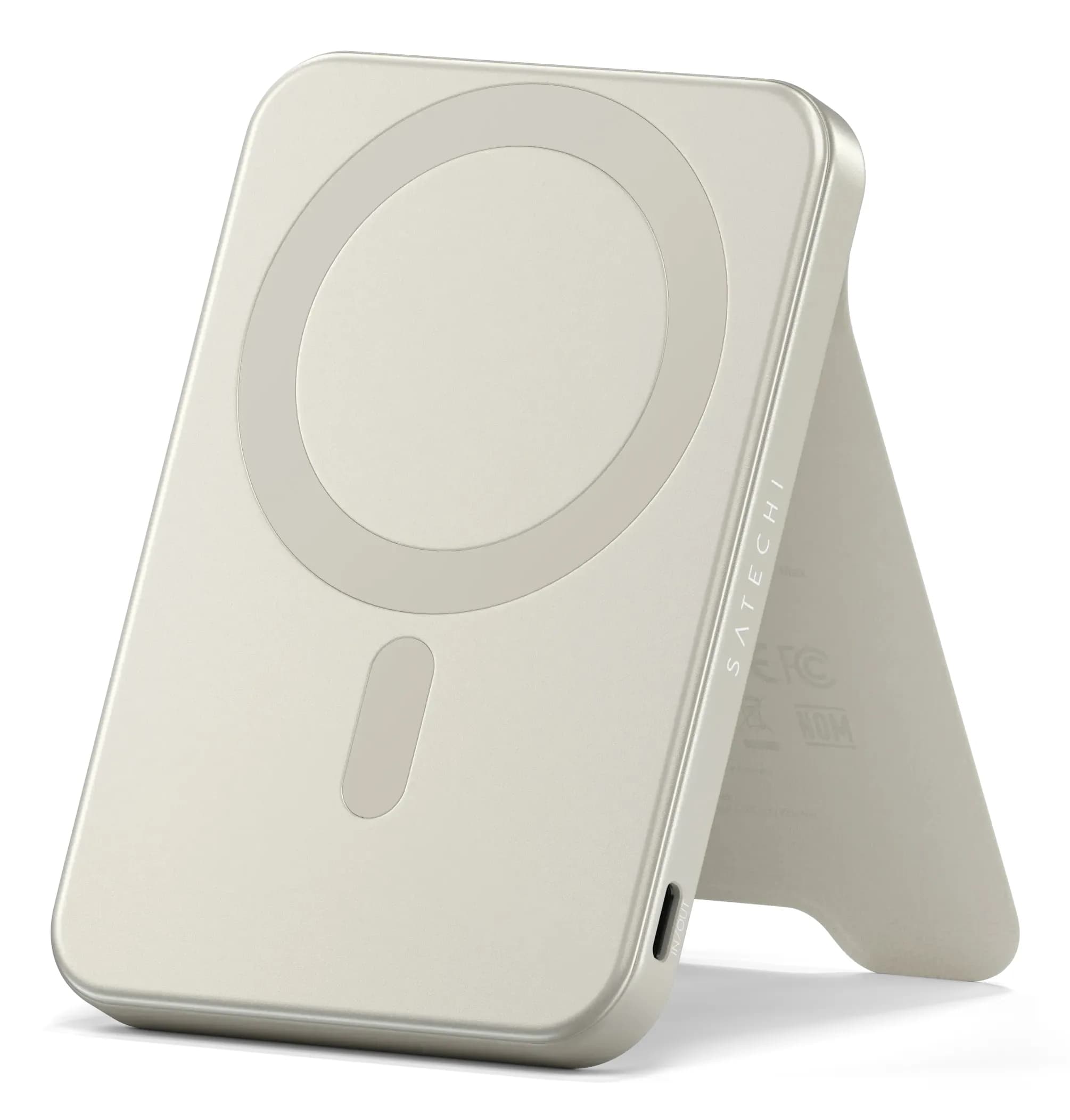 Satechi Qi2 5K magneettinen virtalähde jalustalla - hiekka