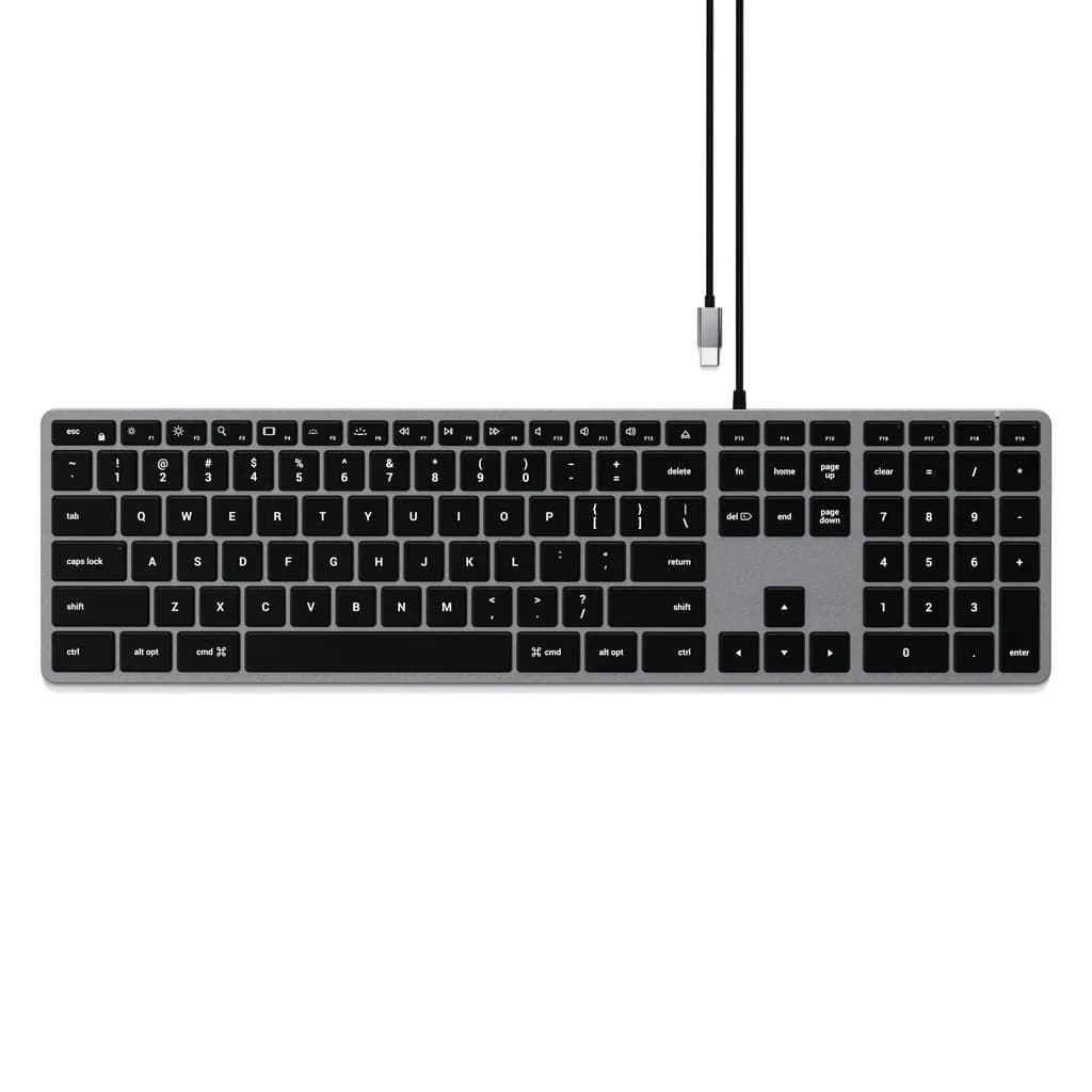Satechi Slim W3 USB-C -näppäimistö, harmaa – Satechi