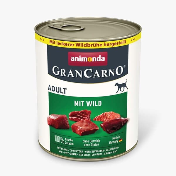 ANIMONDA GranCarno Adult Game, Koiran märkäruoka, Viljaton, 800 g – Animonda