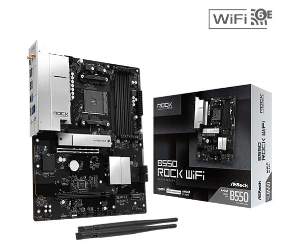 ASRock B550 Rock WiFi 6E AM4 ATX -emolevy