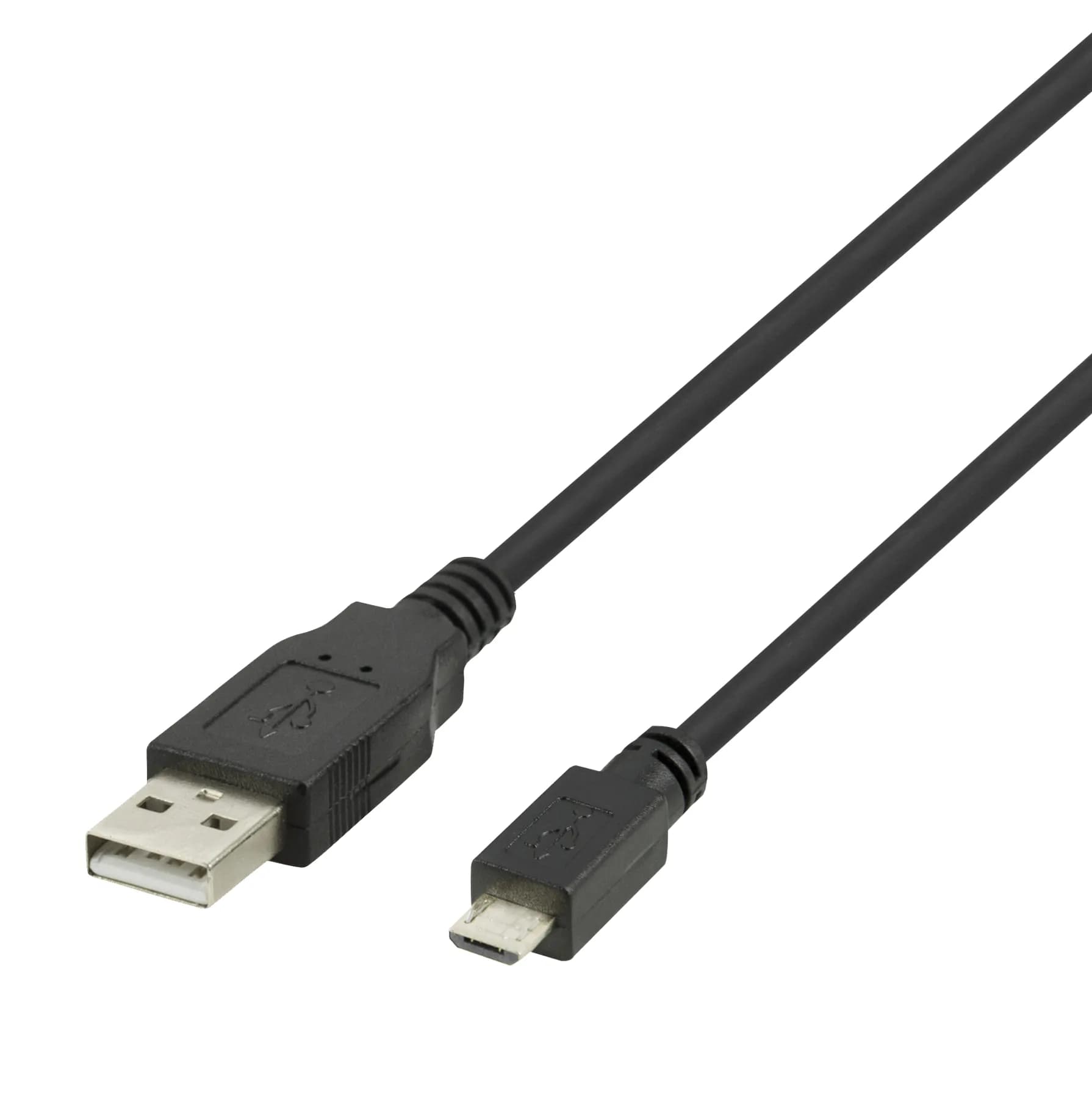 Deltaco USB-A – Micro USB -kaapeli, 3 m, musta