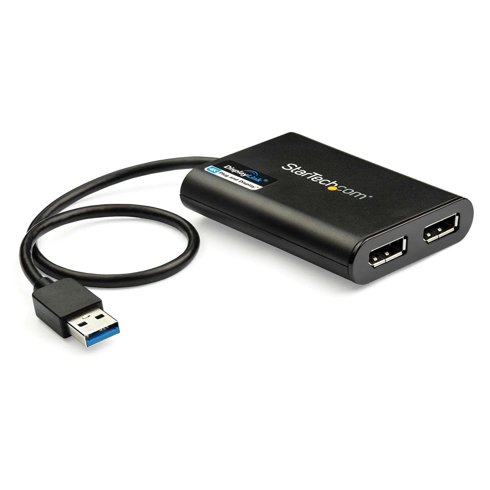StarTech USB 3.0 to Dual DisplayPort Adapter, 4K 60Hz -adapteri, Musta – Startech