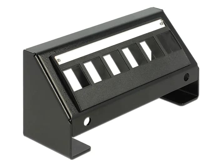 DeLOCK Keystone panel, 6-portar, 45° vinkel på portarna, metall, sva – Delock