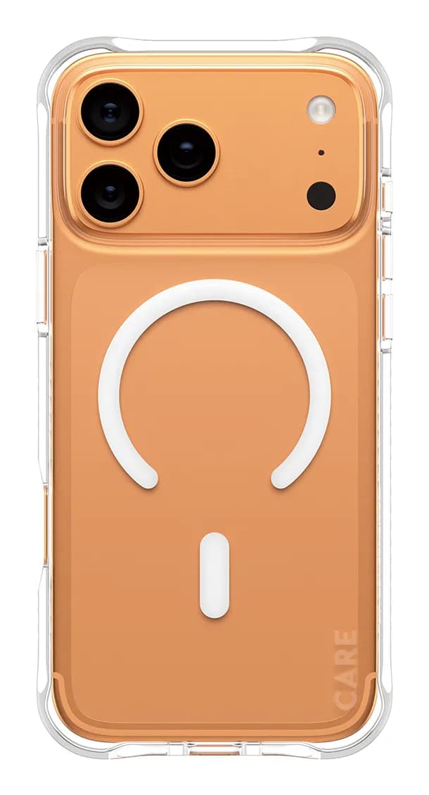 PanzerGlass CARE by Samba MagSafe, iPhone 17 Pro Max -suojakuori, läpinäkyvä / valkoinen MagSafe – Panzerglass