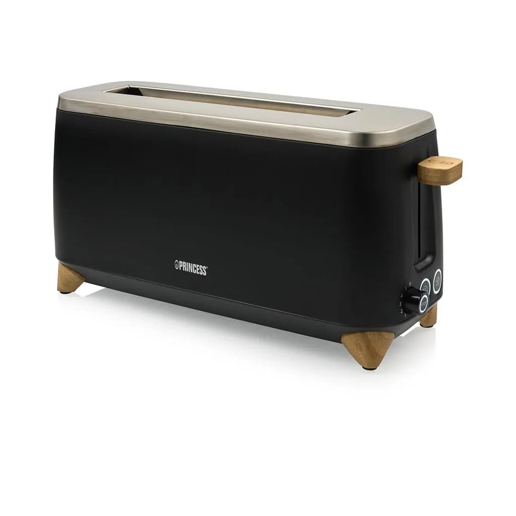 Princess 01.142361.01.001 -leivänpaahdin, 2 viipaleita, musta/Wood (Light) – Princess